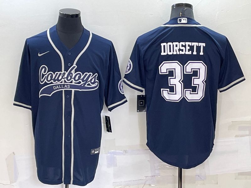 Men Dallas Cowboys #33 Dorsett Blue 2022 Nike Co branded NFL Jersey